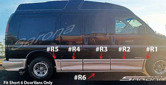 Custom GMC Savana Van  Short Wheel Base Side Skirts (1996 - 2025) - $1790.00 (Part #GM-019-SS)